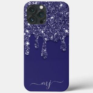 Funda Para iPhone 13 Pro Max Moderno y elegante Purpurina azul de la Marina