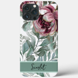 Funda Para iPhone 13 Pro Max Moderno y elegante rosa burdeos Funda-Mate iPh