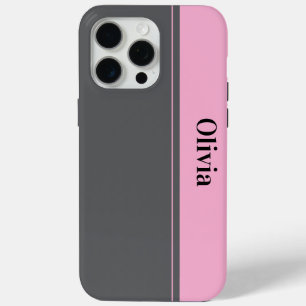 Funda Para iPhone 15 Pro Max Moderno y elegante rosa gris simple mínimo