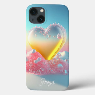 Funda Para iPhone 13 Moderno y moderno nombre personalizado del corazón