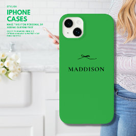 Funda Para iPhone 14 Plus De Case-Mate Moderno y simple color verde a la moda con negro