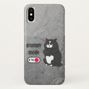 Funda Para iPhone X Modo gruñón en gato gordo gracioso