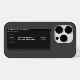 Funda Para iPhone 14 Pro De Case-Mate Modo oscuro del programador del Bloc de notas del