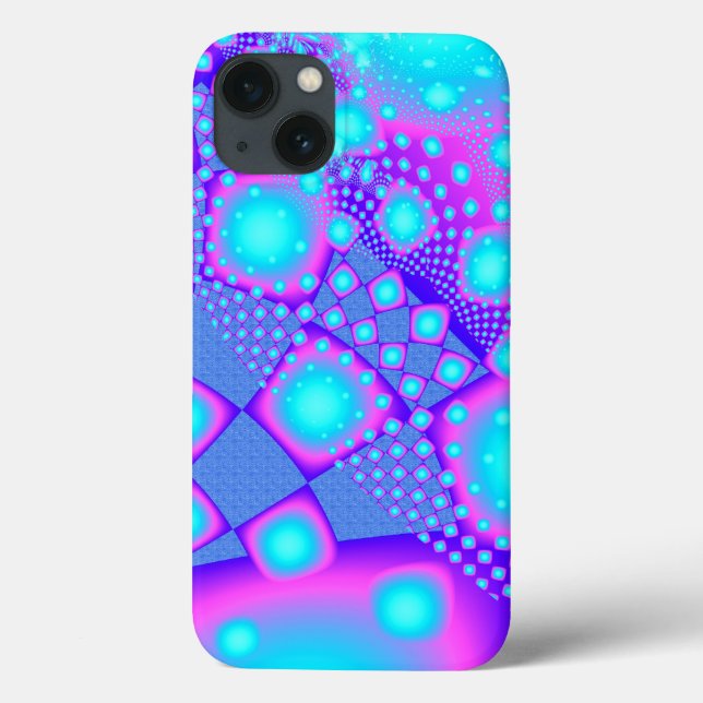 Funda De Case-Mate Para iPhone Moléculas neonesas Fractal psicodélico (Reverso)