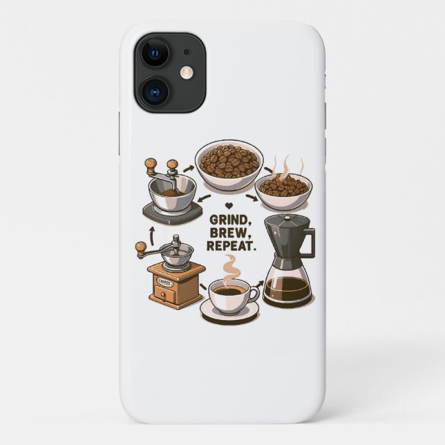 Funda De Case-Mate Para iPhone Moler Preparar Repetir (Reverso)