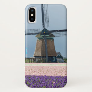Funda Para iPhone X Molino de viento tradicional con las flores
