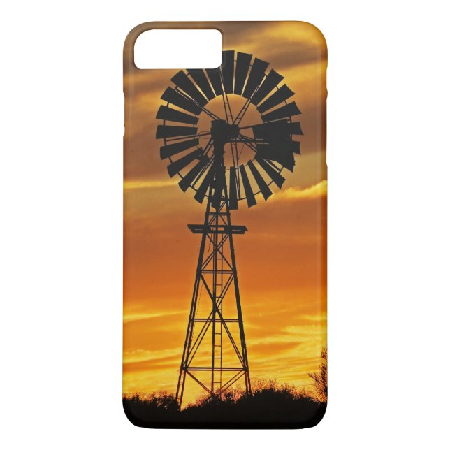 Funda De Case-Mate Para iPhone Molino de viento y atardecer, William Creek, Oodna (Reverso)