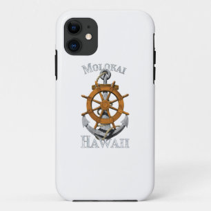 Funda Para iPhone 11 Molokai Hawaii Vacaciones Ancla Náutica Helm Saili