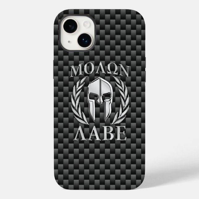 Funda De Case-Mate Para iPhone Molon deja huella de carbono de Guerrero Espartano (Reverso )