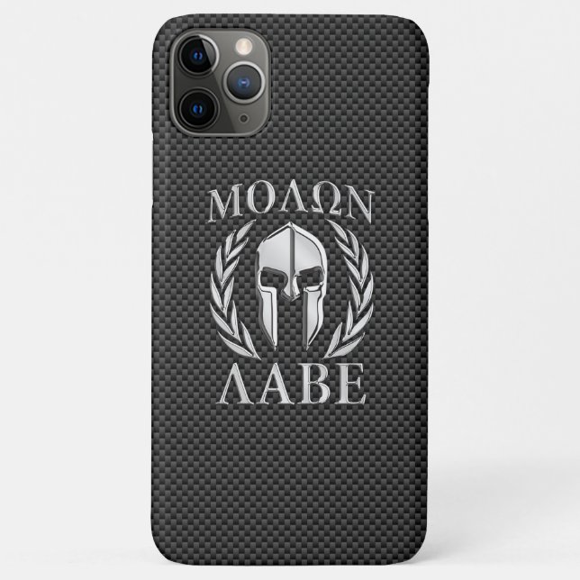 Funda De Case-Mate Para iPhone Molon Labe Chrome Estilo Spartan Armor Fibra De Ca (Reverso)