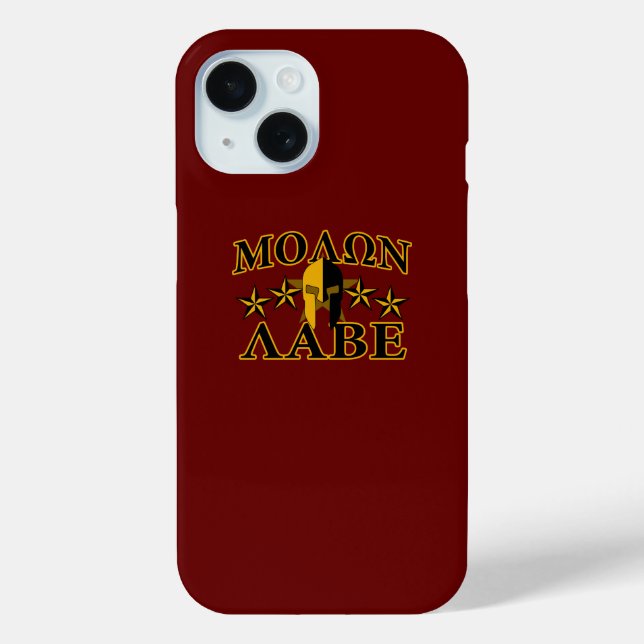 Funda De Case-Mate Para iPhone Molon Labe Guerrero Espartano 5 estrellas Borgoña (Reverso )