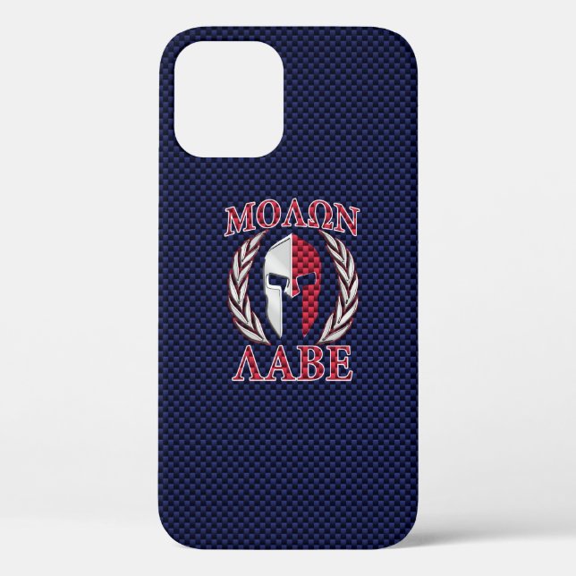 Funda De Case-Mate Para iPhone Molon Labe Máscara de Guerrero Decoración de fibra (Reverso )