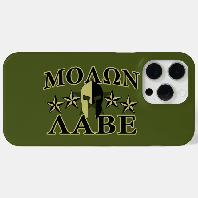 Funda De Case-Mate Para iPhone Molon Labe Spartan 5 estrellas Olive Green (Reverso (Horizontal))