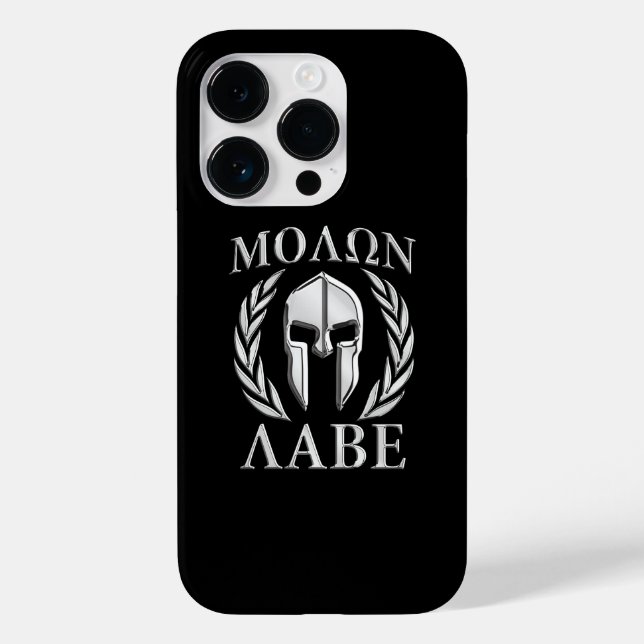 Funda De Case-Mate Para iPhone Molon Labe Spartan Helmet Laurels (Reverso )