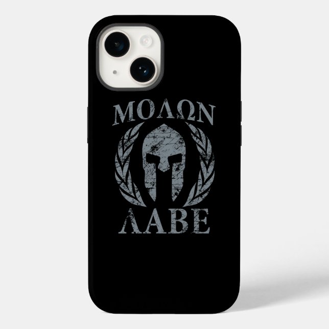 Funda De Case-Mate Para iPhone Molon Labe Spartan Helmet Laurels (Reverso )