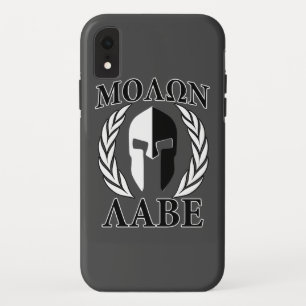 Funda Para iPhone XR Molon Labe Spartan Mask Laurels Black & White