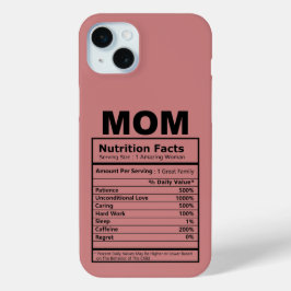 Funda Para iPhone 15 Mini Mom Nutrition Facts Pattern Mother Day Pink Color