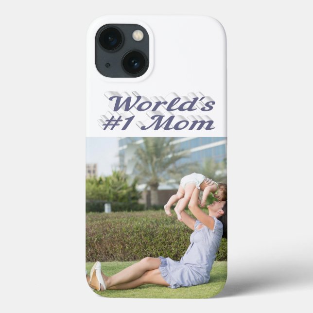 Funda De Case-Mate Para iPhone Mom Photo gray text iPhone Case (Reverso)