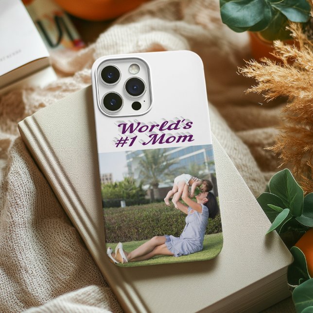 Funda De Case-Mate Para iPhone Mom Photo purple text iPhone Case (Subido por el creador)