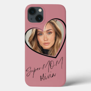 Funda Para iPhone 13 MOM Photo Stylish Moderno Rubor Pink