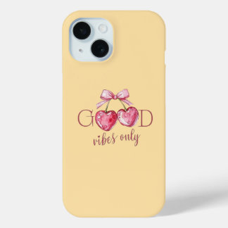Funda Para iPhone 15 Mona de iPhone "Buenas Vibraciones" con Lazo Amari