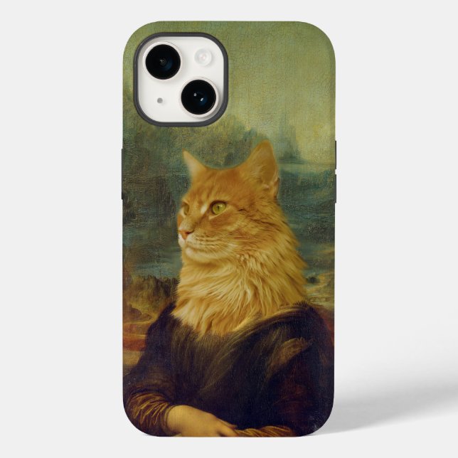 Funda De Case-Mate Para iPhone Mona Lisa Cat (Reverso )