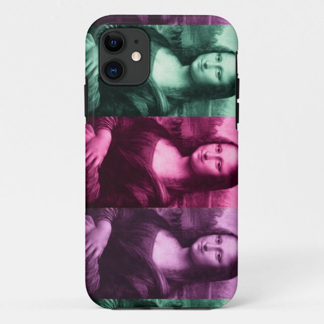 Funda De Case-Mate Para iPhone Mona Lisa Púrpura Rosa Verde (Reverso)