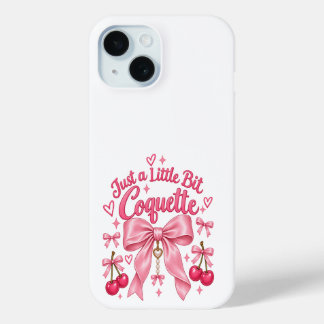 Funda Para iPhone 15 Monada Rosa Coqueta Lazo Cereza Estética Femenina