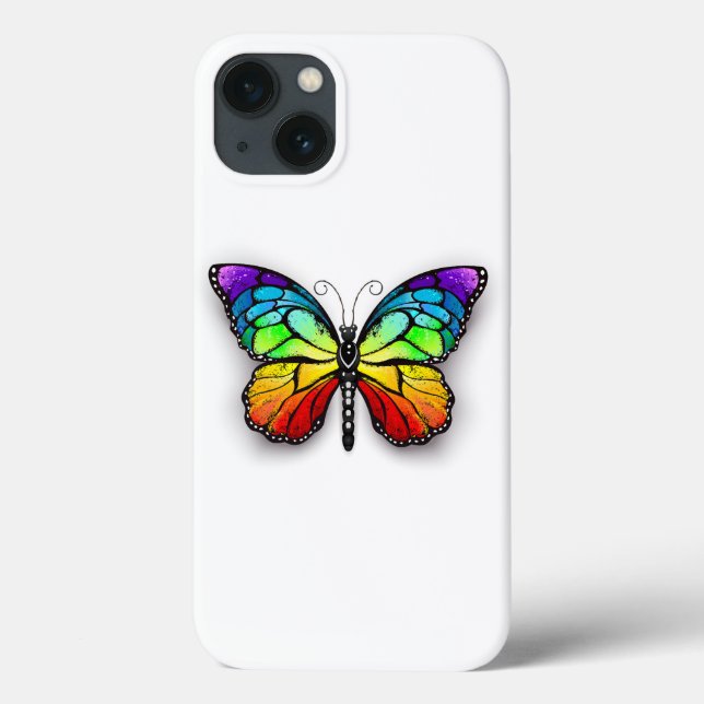 Funda De Case-Mate Para iPhone Monarca de mariposa arcoiris (Reverso)