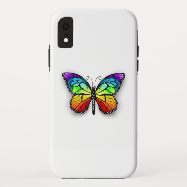 Funda De Case-Mate Para iPhone Monarca de mariposa arcoiris (Reverso)