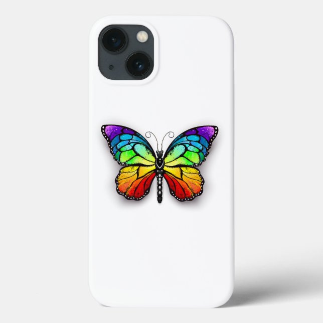 Funda De Case-Mate Para iPhone Monarca de mariposa arcoiris (Reverso)