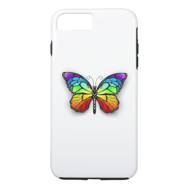 Funda De Case-Mate Para iPhone Monarca de mariposa arcoiris (Reverso)