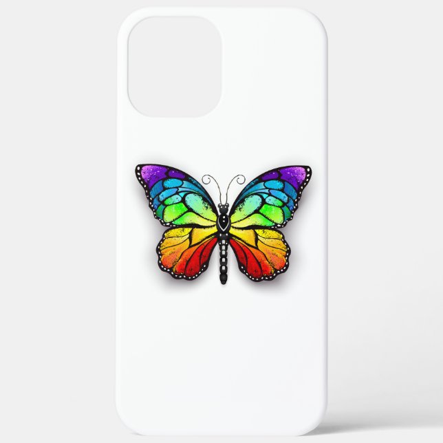 Funda De Case-Mate Para iPhone Monarca de mariposa arcoiris (Reverso )