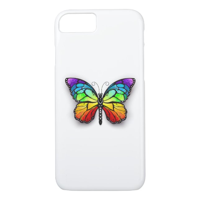 Funda De Case-Mate Para iPhone Monarca de mariposa arcoiris (Reverso)
