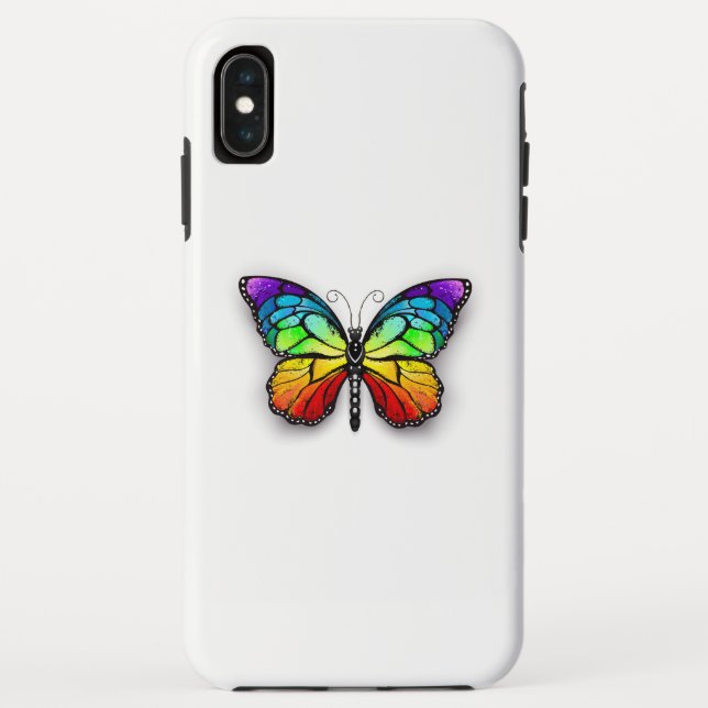 Funda De Case-Mate Para iPhone Monarca de mariposa arcoiris (Reverso)