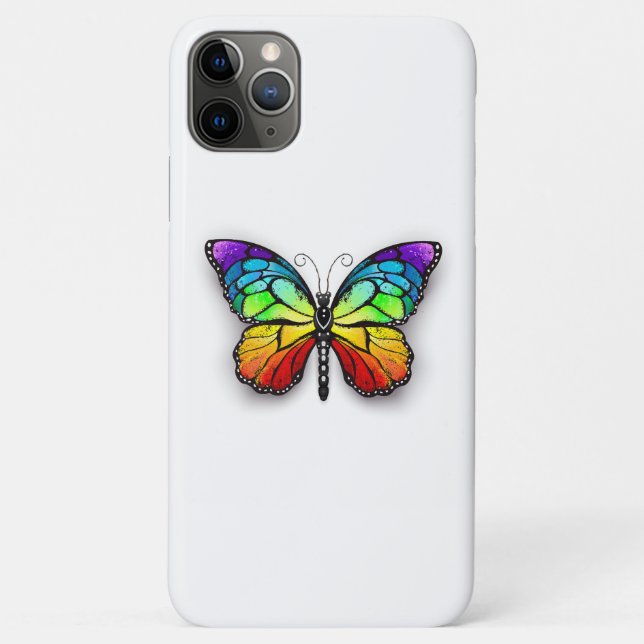 Funda De Case-Mate Para iPhone Monarca de mariposa arcoiris (Reverso)