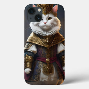 Funda Para iPhone 13 "Monarca majestuoso: El gato blanco real en las ro