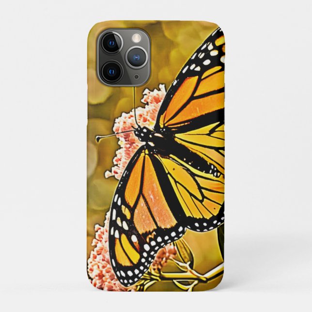 Funda De Case-Mate Para iPhone  Monarch Butterfly Garden Art (Reverso)