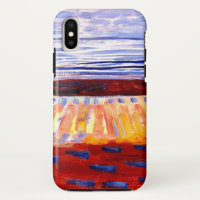 Mondrian - Mar tras atardecer, pintura colorida