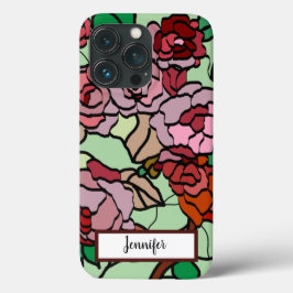 Funda Para iPhone 13 Pro Moneda de flores rojas brillantes y moderadas