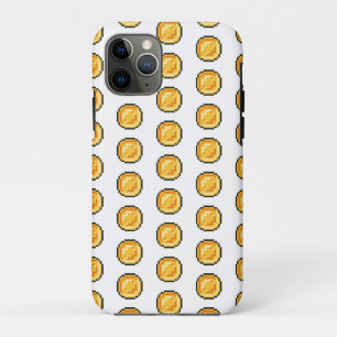 Funda Para iPhone 11 Pro Moneda de juego dorada con patrón de estilo de píx
