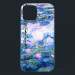 Funda Para iPhone 12 Monet Pink Water Lilies<br><div class="desc">Un funda Monet de nenúfares rosados con nenúfares iPhone 12 con hermosos nenúfares rosados flotando en un tranquilo estanque azul con colchonetas de lirios. Un gran regalo de Monet para los amantes del impresionismo y el arte francés. Impresionismo natural sereno con flores encantadoras y paisaje de estanques pintorescos funda iPhone...</div>