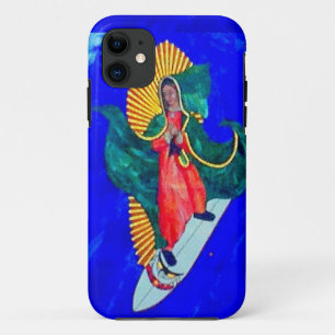 Funda Para iPhone 11 monja surfista en estuche de iphone azul