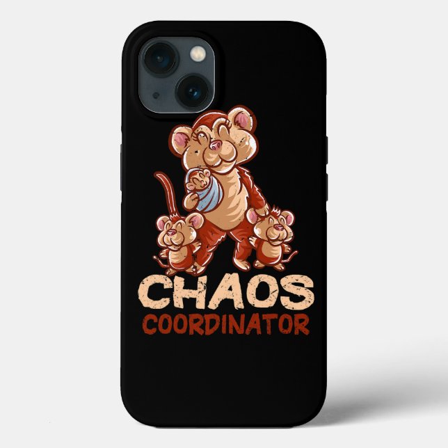 Funda De Case-Mate Para iPhone Monkey Mom Chaos Coordinadora Mommy Chimpanzee Mot (Reverso )