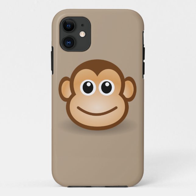 Funda De Case-Mate Para iPhone mono animado lindo sonriente (Reverso)