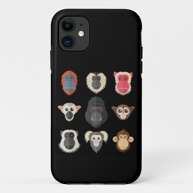 Funda De Case-Mate Para iPhone Mono Chimpancé Gorila Mono Araña Ardilla M (Reverso)