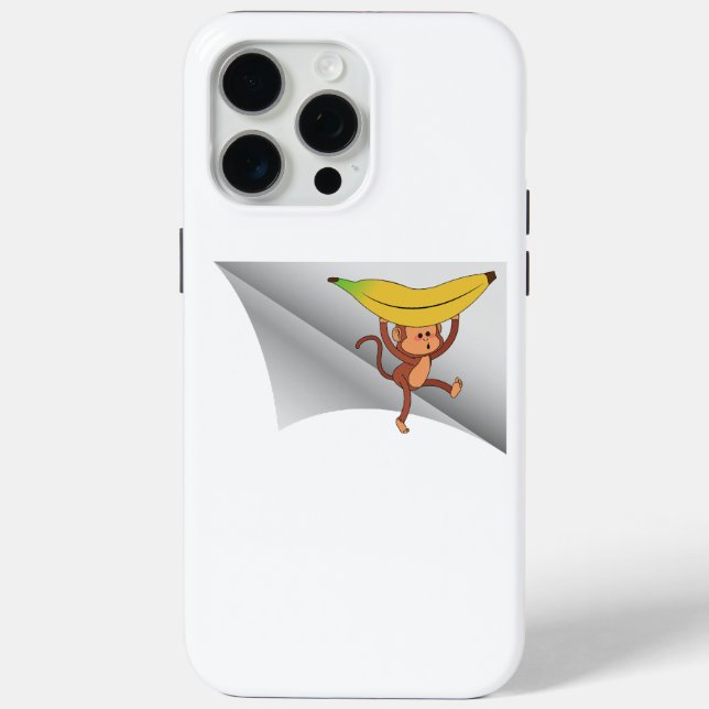 Funda De Case-Mate Para iPhone mono con banana bajo el parche (Reverso )