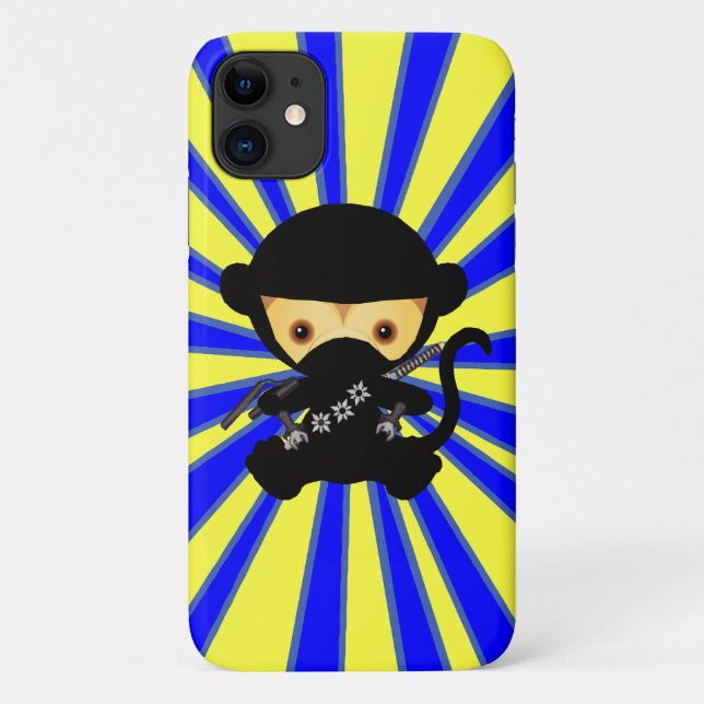 Funda De Case-Mate Para iPhone Mono de Kawaii Ninja (Reverso)
