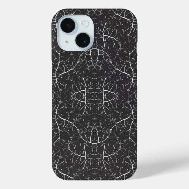 Funda De Case-Mate Para iPhone Mono patrón de árbol blanco negro lindo (Reverso )