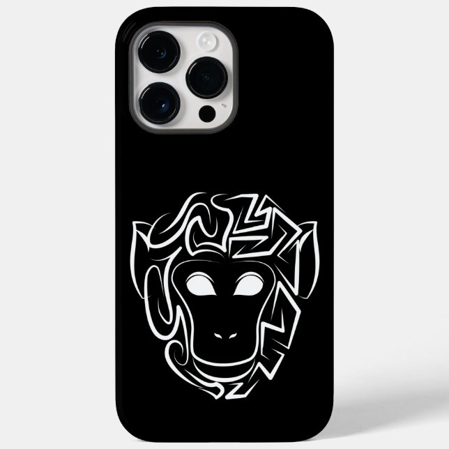 Funda De Case-Mate Para iPhone Mono tribal blanco y negro (Reverso )